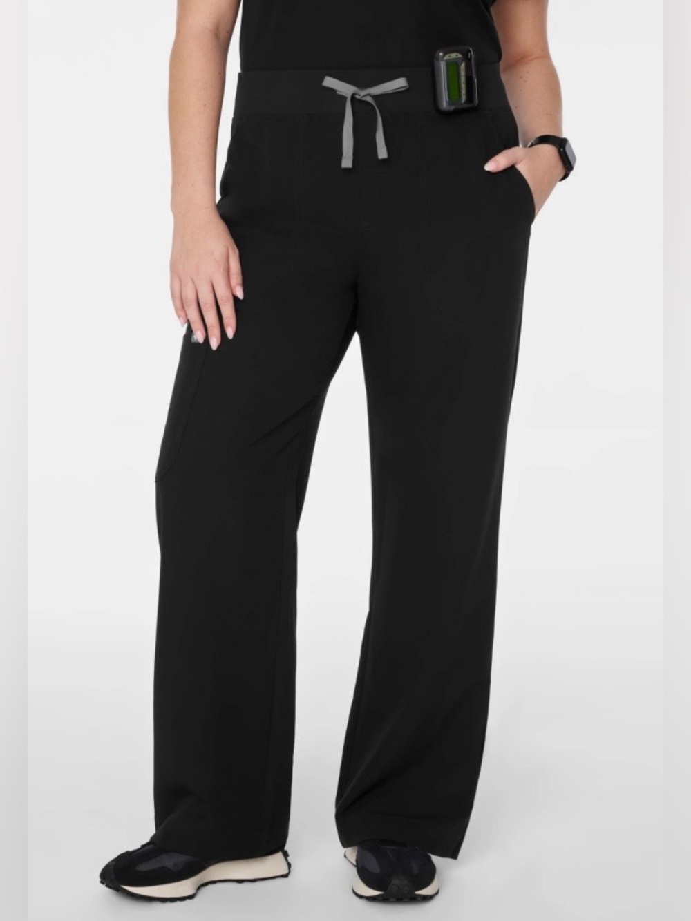 Figs Isabel High-Rise Wide-Leg Scrub Pants, Petite
